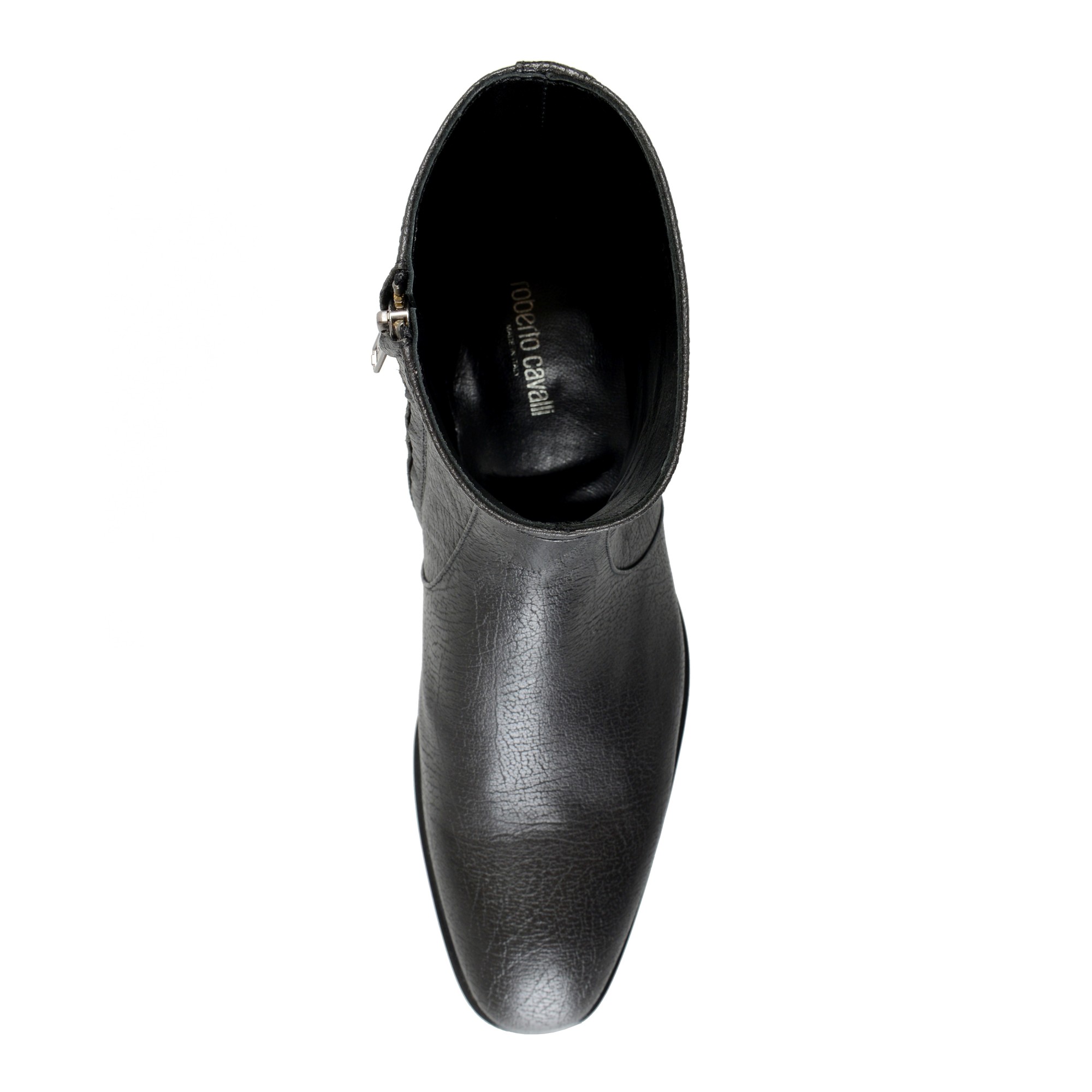 Just Cavalli Men's Black Leather Ankle Boots shoes Alligator Strap 9 US 11 