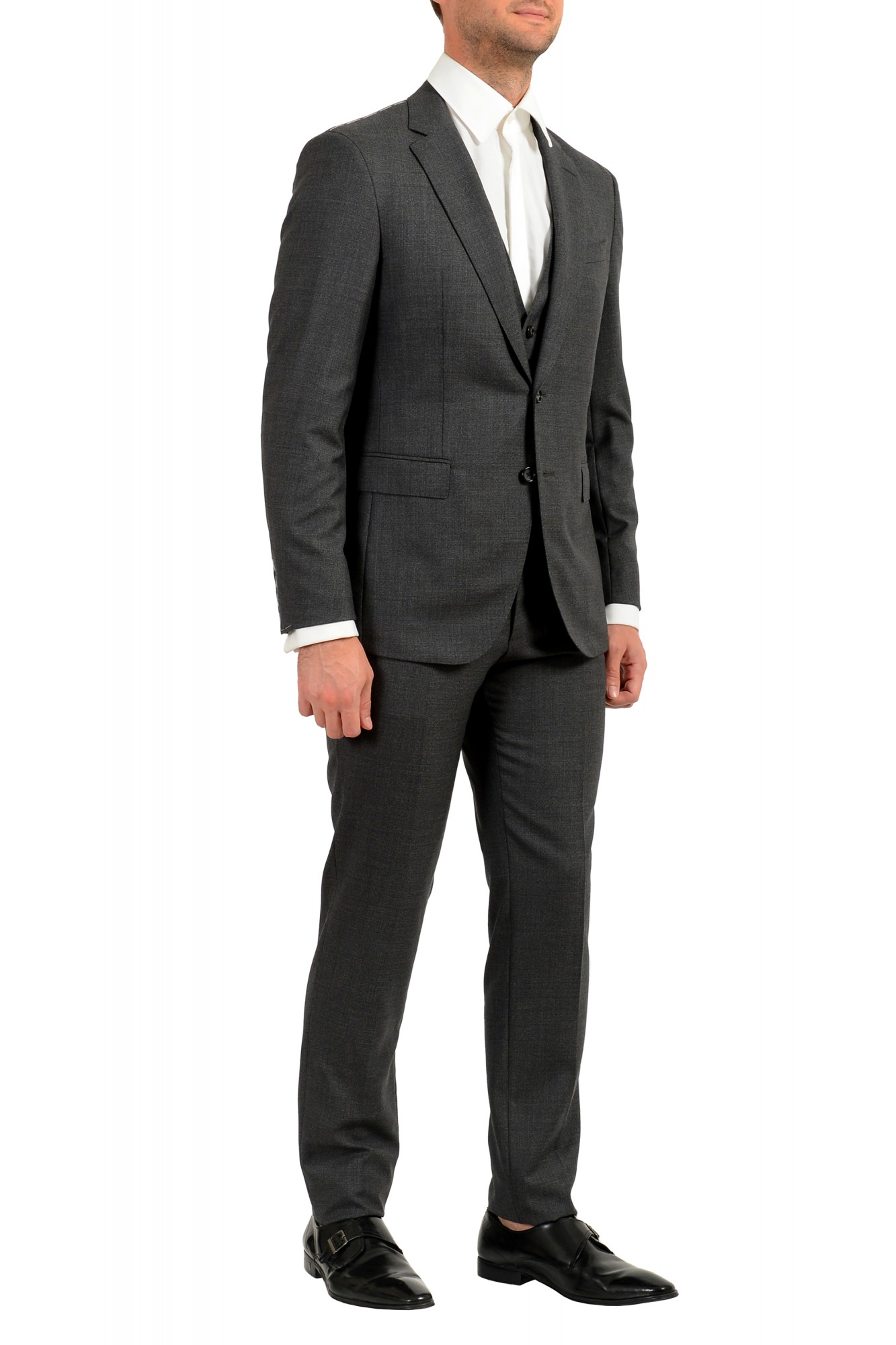 markt Visser schapen Hugo Boss Men's "FHarverson2Garvin2WE" Gray Slim Fit 100% Wool Three Piece  Suit