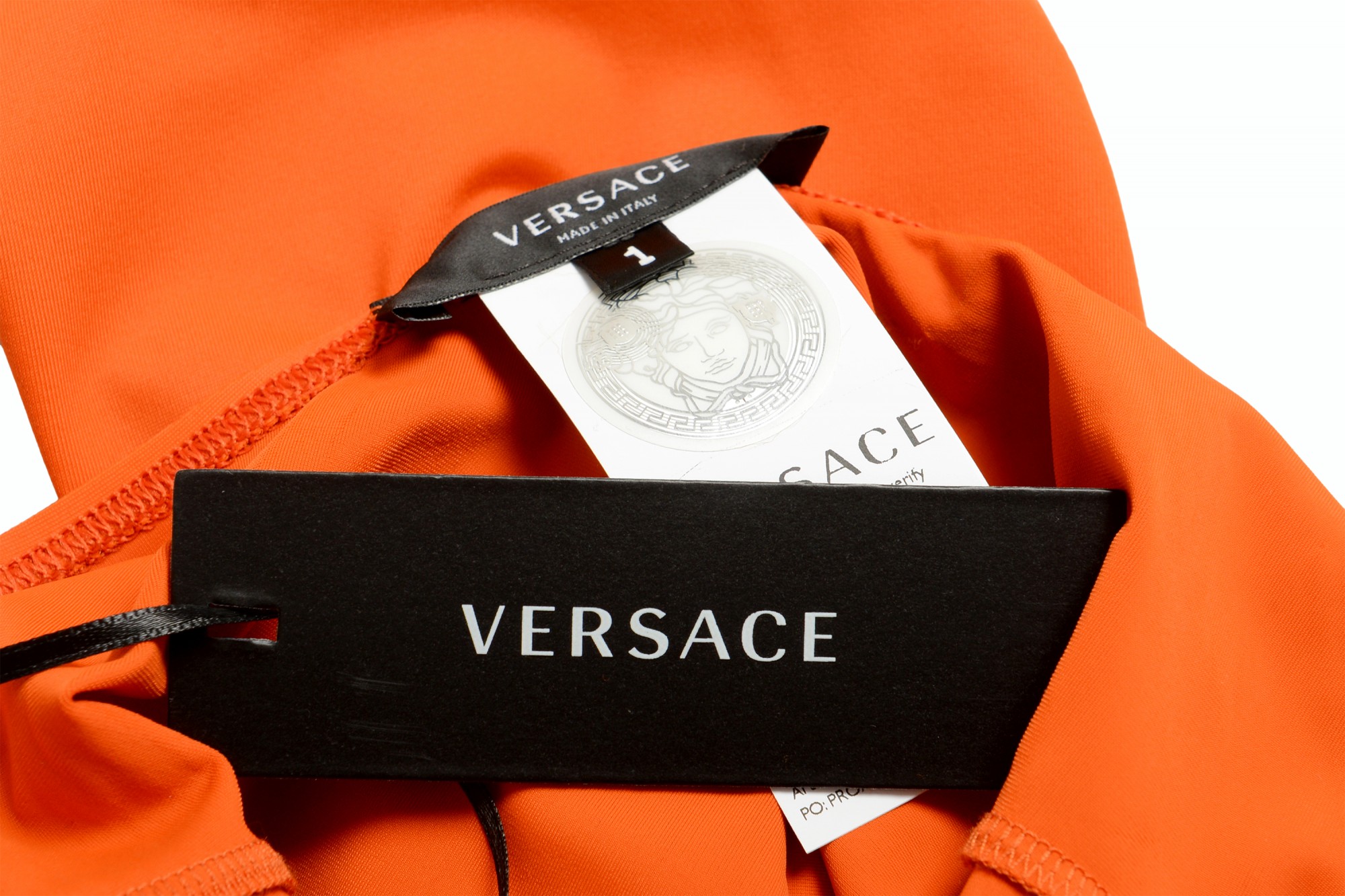Versace Women's Brick Orange One Piece Swimsuit