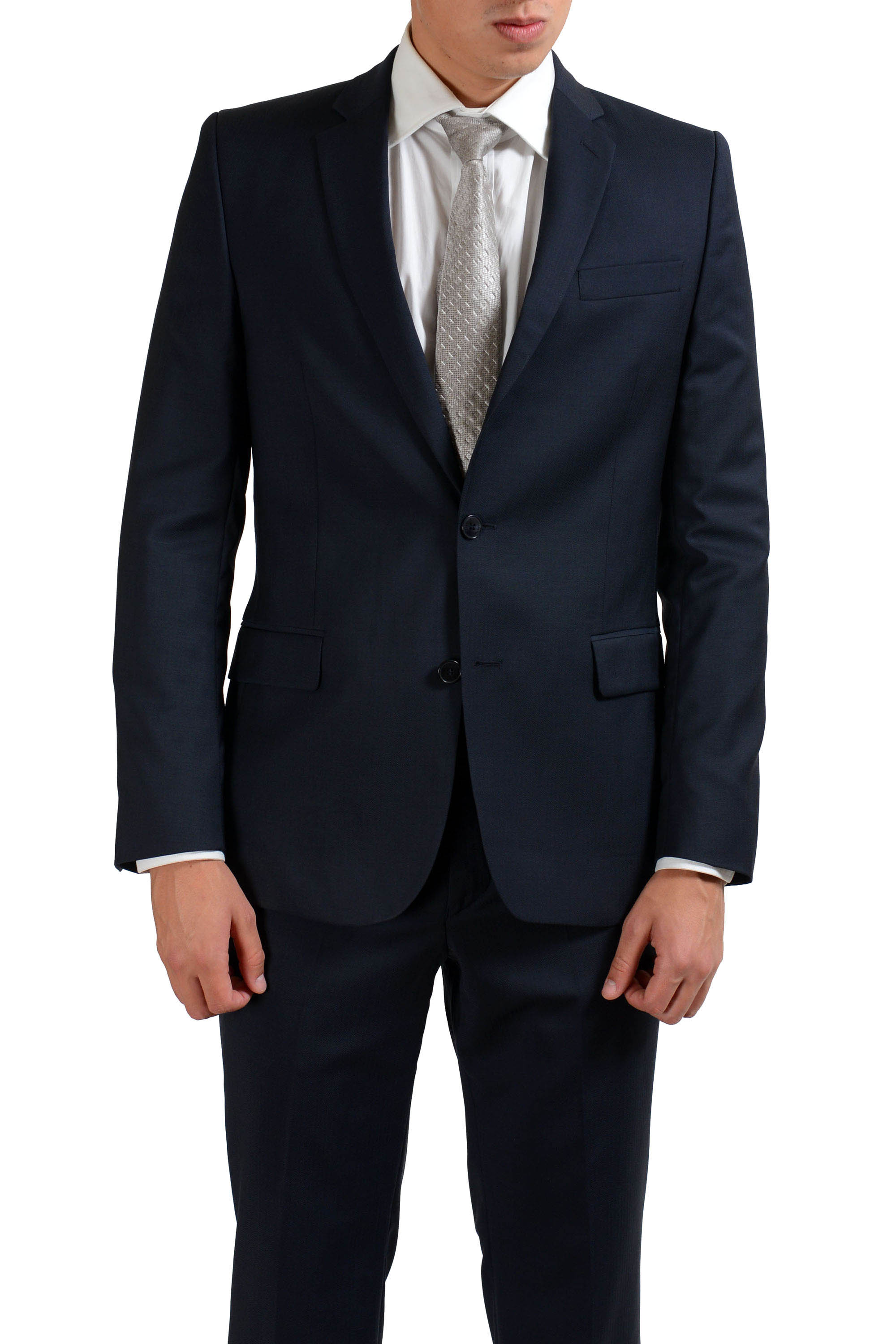 Versace Collection 100% Wool Navy Two Button Mens Suit 
