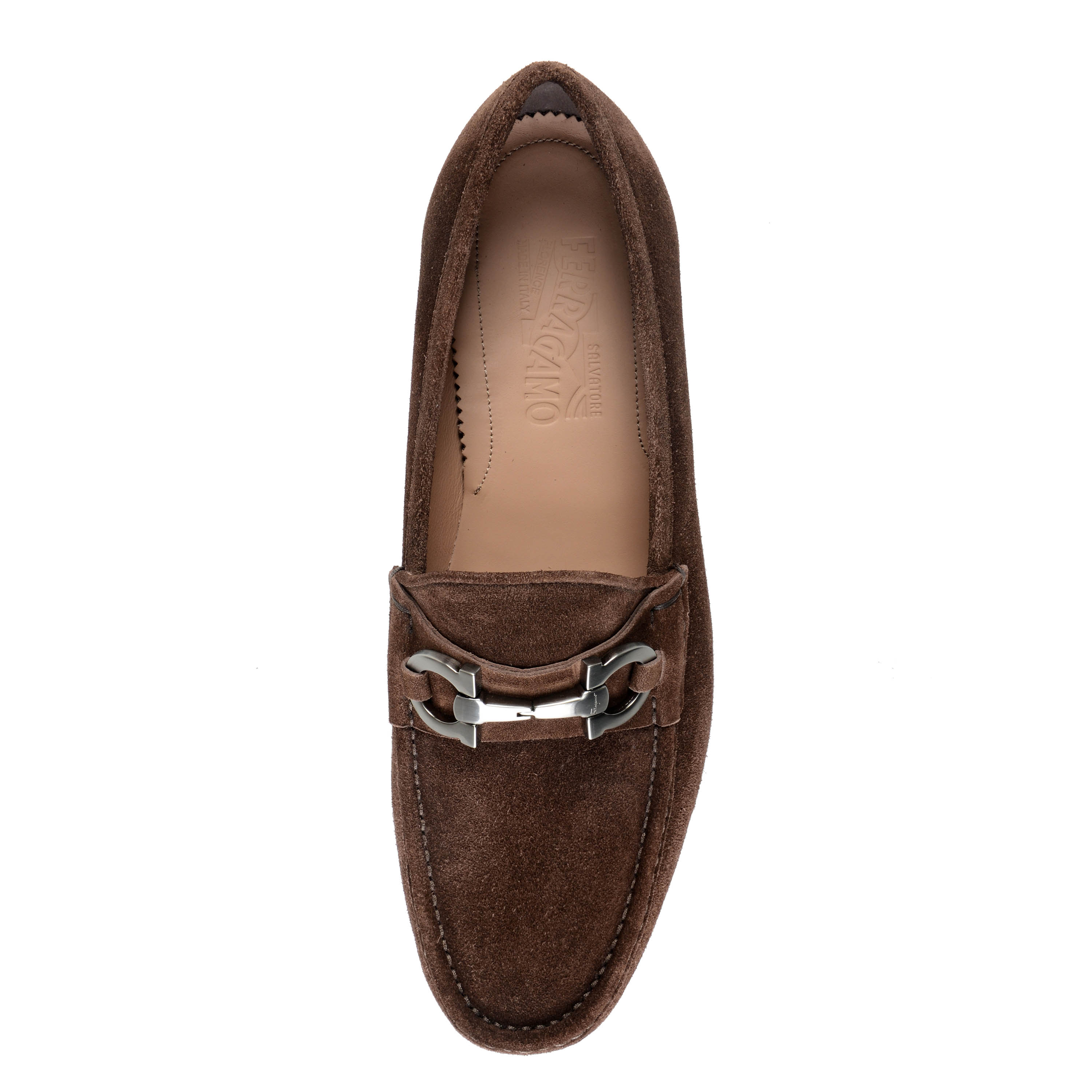 Jolly restaurant Furious Salvatore Ferragamo Men's "Bond" Brown Suede Leather Slip On Loafers Shoes