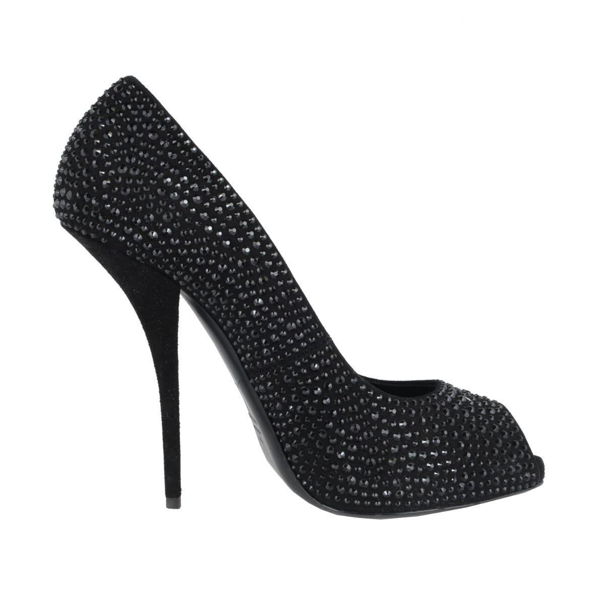 Giuseppe Zanotti Design Womens Suede Black Pumps High Heels Shoes US 10 IT 41 