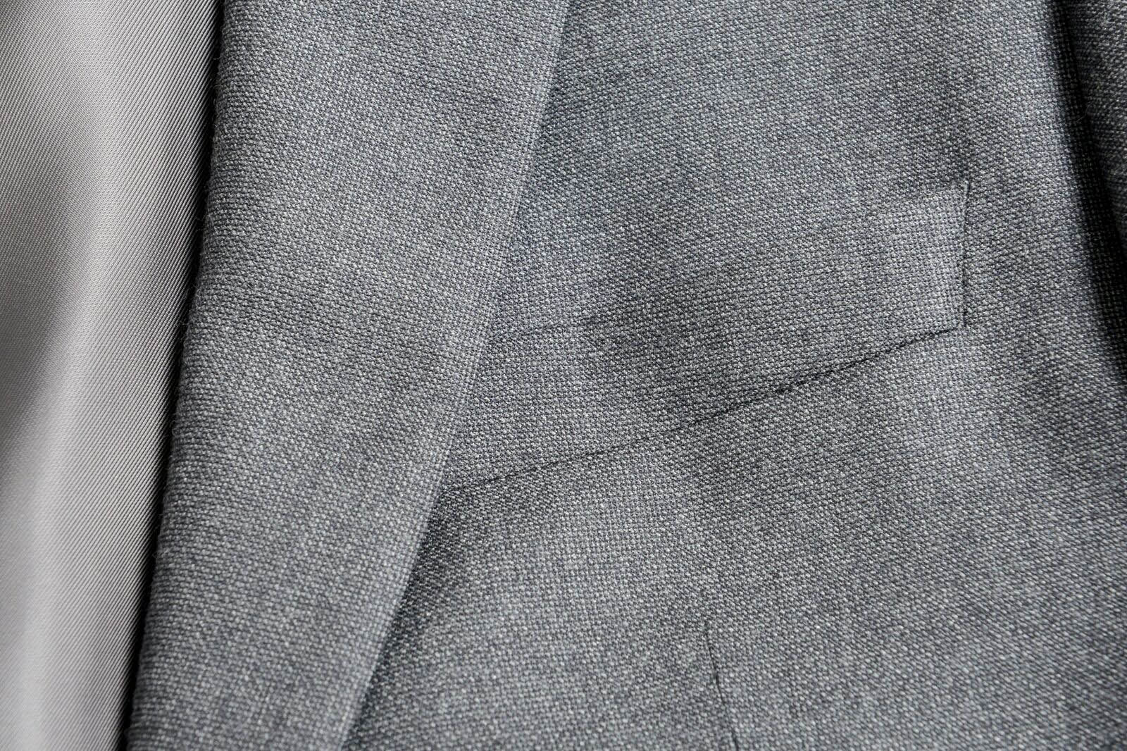 Hugo Boss T-Harvers2/Glover1 Mens Silk Wool Gray Two Button Suit Sz US 42R IT 52R