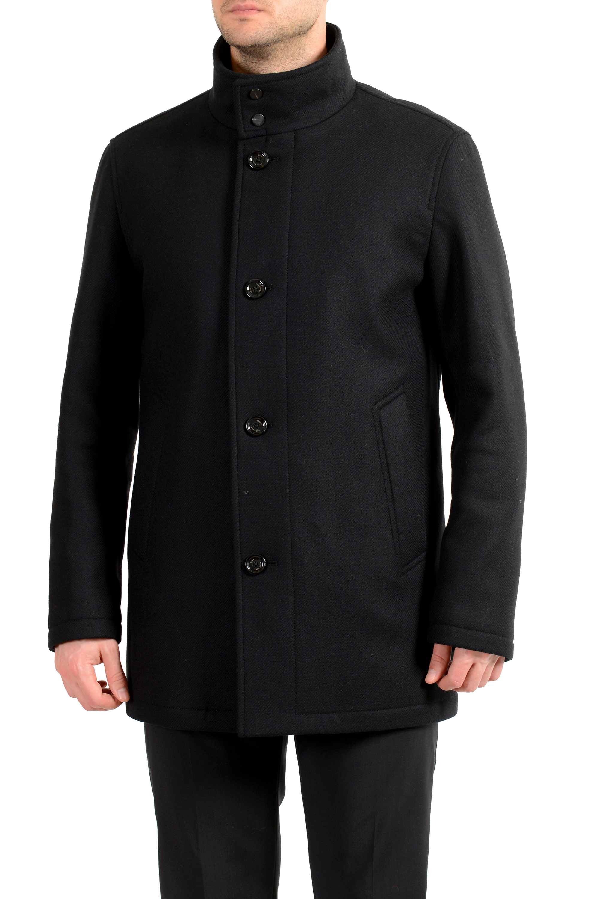 Ingrijpen stormloop voorspelling Hugo Boss Men's "Coxtan9" Black Insulated Wool Cashmere Coat